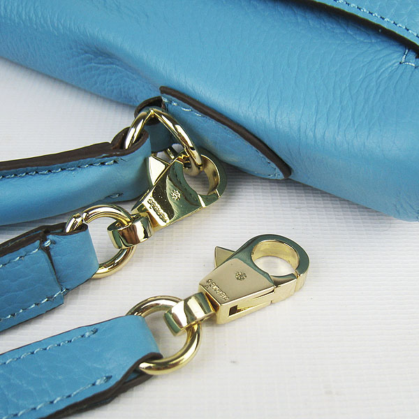 High Quality Hermes Kelly 35CM Togo Leather Bag Light Blue 6308 - Click Image to Close